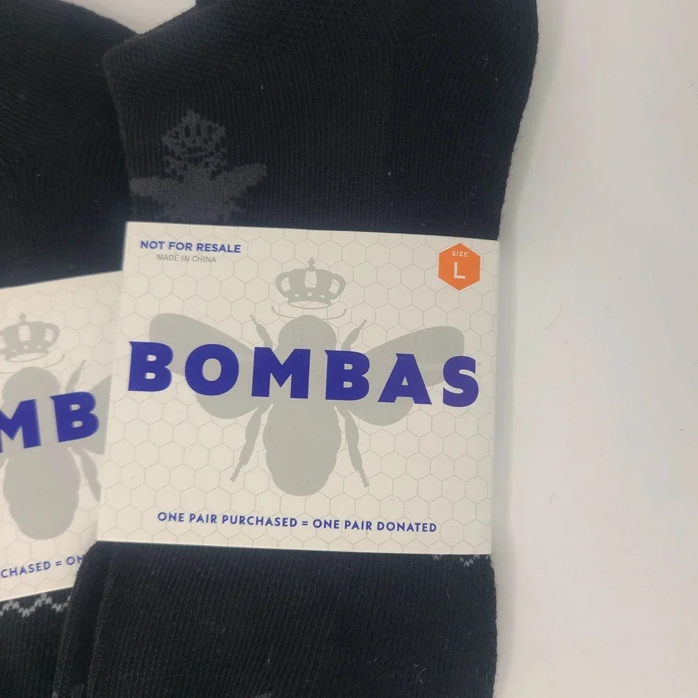 Bombas Socks Lot Of 5 Pairs Ankle Socks Black Size Large